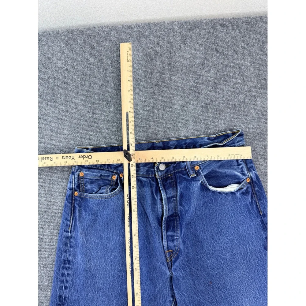 Levis 501 Original Fit Mens‎ Blue Denim Jeans Straight Leg Button Fly 36x33